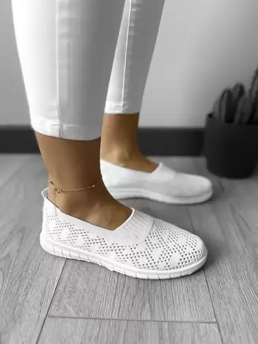 Espadrile dama casual albe CL01 T54-2