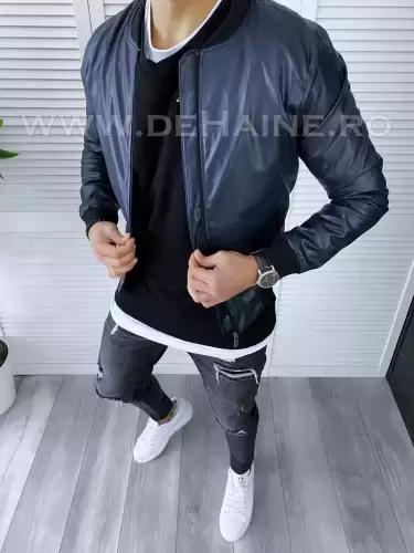 Geaca barbati bleumarin piele B3024 D1-3