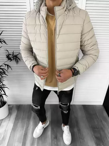 Geaca barbati de iarna imblanita bej 5188 D1-4