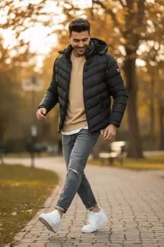 Geaca barbati de iarna neagra 13413 52-2