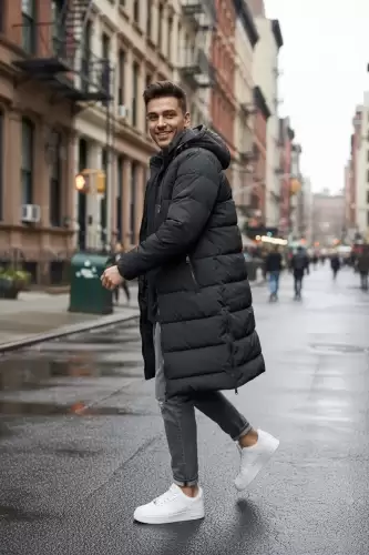 Geaca barbati de iarna neagra A72