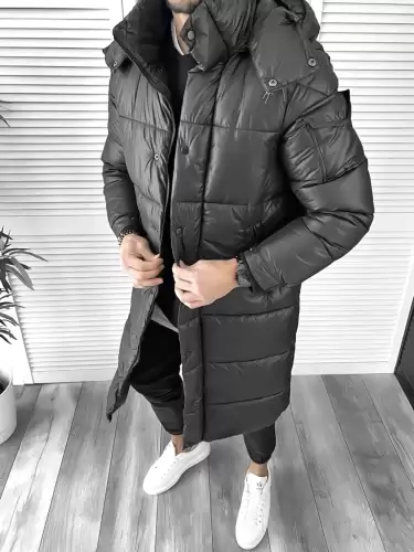 Geaca barbati  de iarna neagra indigo lunga 5132 59-4