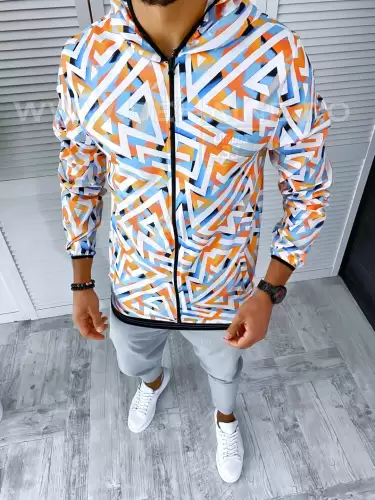 Geaca barbati de toamna cu imprimeu din fas subtire B2511 O5-5.3