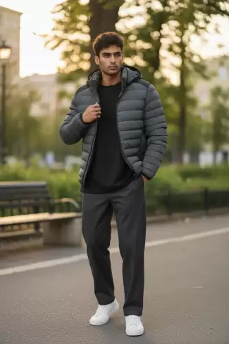 Geaca barbati groasa de iarna  gri   6652 58