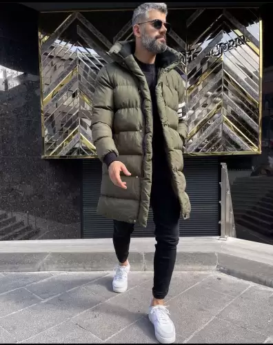 Geaca barbati groasa de iarna kaki 9020 67-2