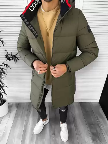 Geaca barbati groasa de iarna  kaki A08 T57-1