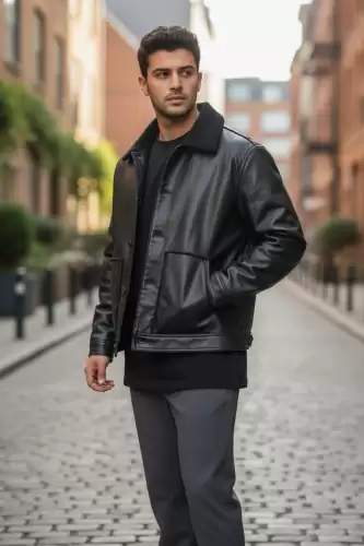 Geaca barbati groasa de iarna  neagra  M1058 67-4