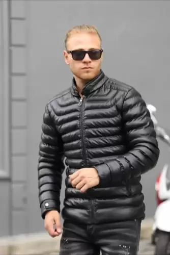 Geaca barbati groasa neagra de iarna 123438 D1-2