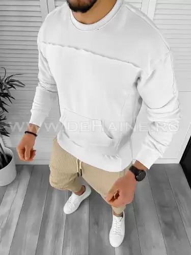 Hanorac barbati alb slim fit K151 I4-2