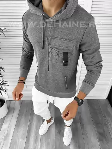 Hanorac barbati slim fit gri 2594 O3-4.2