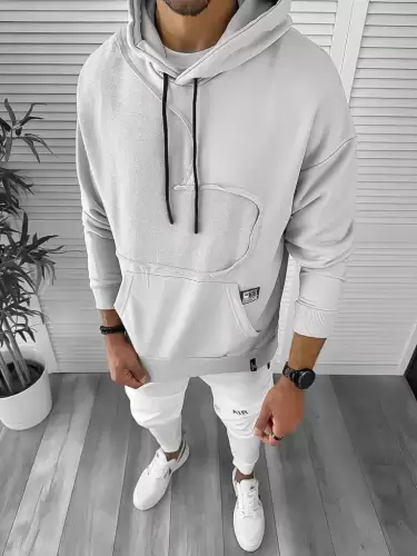 Hanorac barbati slim fit gri K004  i16-3.2