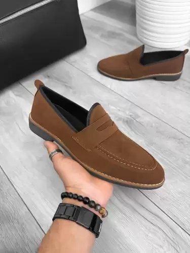 Mocasini barbati maro tapla subtire piele eco comozi 12311 N15-2