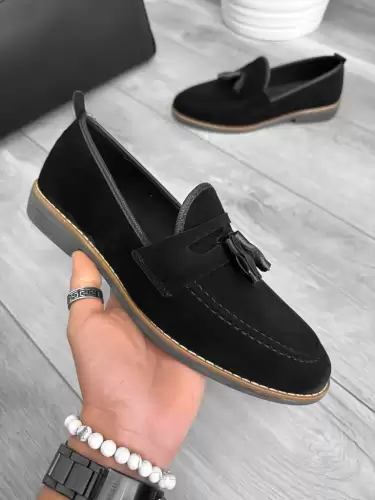 Mocasini barbati negri  tapla subtire  piele eco  comozi 12223 N17-3