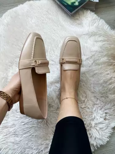 Mocasini dama bej 606 T4-3