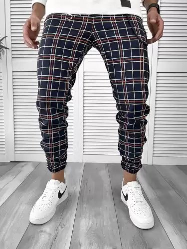 Pantaloni barbati casual in carouri 11967 B15-2 U2