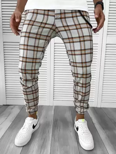 Pantaloni barbati casual in carouri 12115 D4-5.1