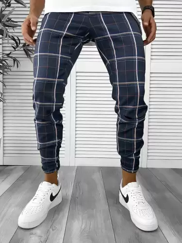 Pantaloni barbati casual in carouri 12290 D12-1.3