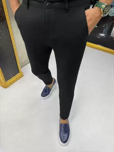Pantaloni barbati casual negri 12292 F3-4