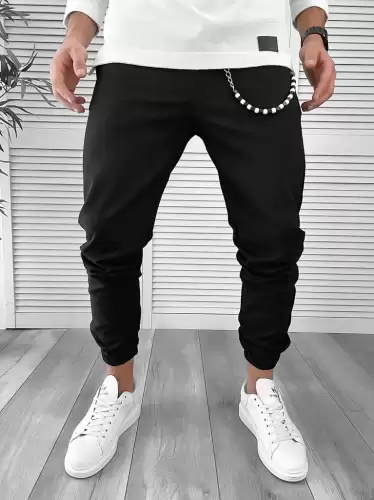 Pantaloni barbati casual negri 7182  H1