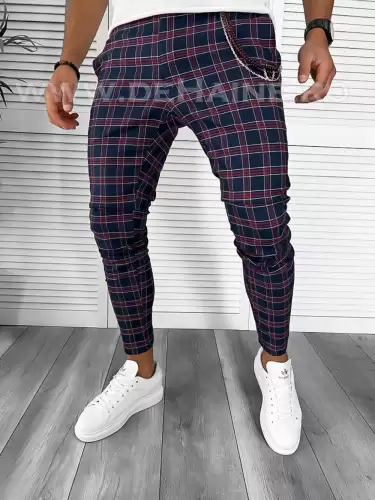 Pantaloni barbati casual regular fit bleumarin B7868 34-4