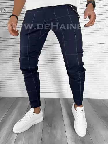 Pantaloni barbati casual regular fit bleumarin B7884  D4-4.1