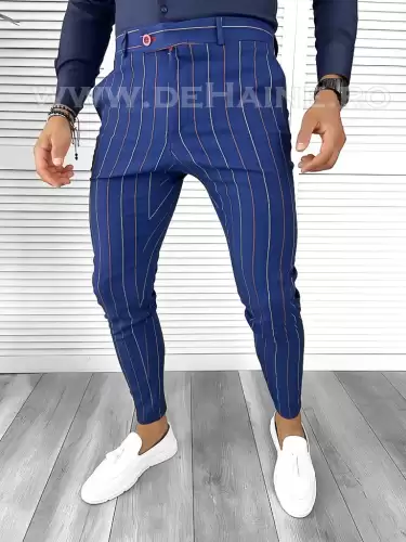 Pantaloni barbati eleganti bleumarin B7871 F1-4.1.2 S3-1