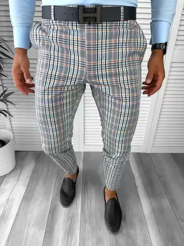 Pantaloni barbati eleganti gri A4960 S2