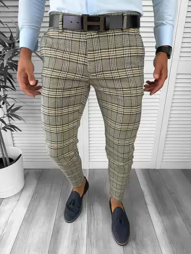 Pantaloni barbati eleganti maro 12736 B9-4