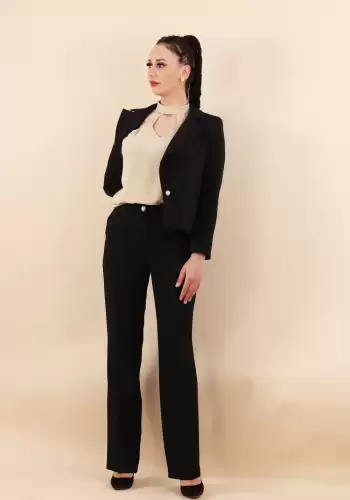 Pantaloni dama evazati negri