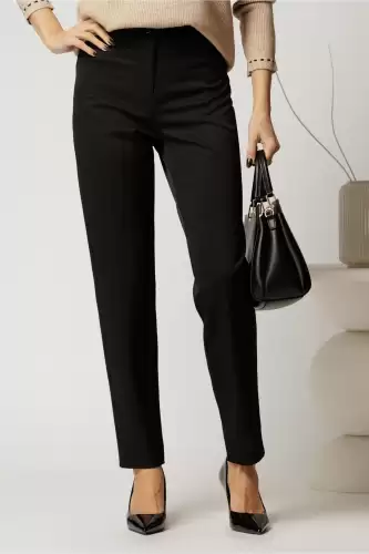 Pantaloni dama negri cu elastic pe talie