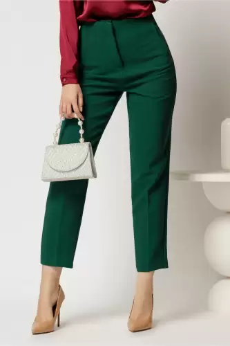 Pantaloni dama verzi cu croi conic