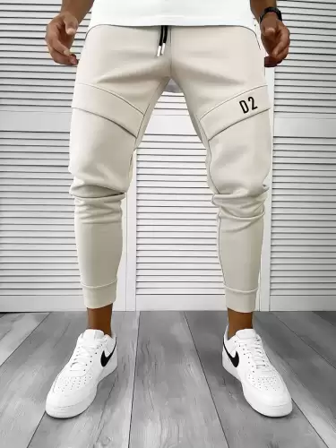 Pantaloni de trening bej conici 12180 O3-3.3