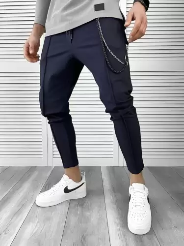 Pantaloni de trening bleumarin conici 10274 19-4.3