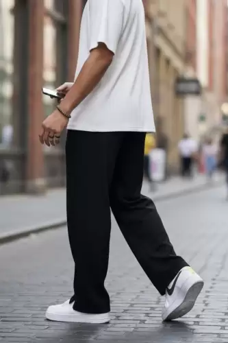 Pantaloni de trening cargo  negri  conici Y125 20-1