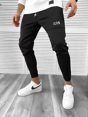 Pantaloni de trening negri conici 10235 i11-4