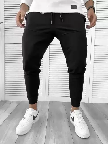 Pantaloni de trening negri conici 12110 S5-4