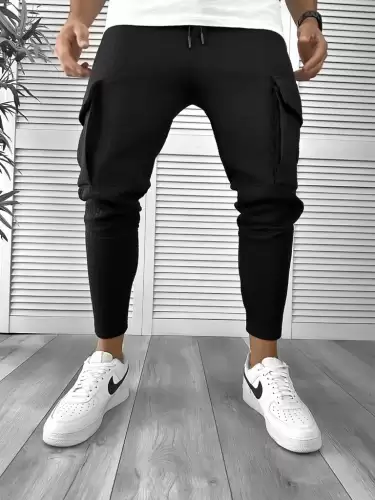 Pantaloni de trening negri conici 12372 P20-3.2