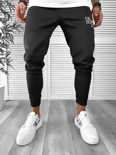 Pantaloni de trening negri  conici  silon 12347 X11