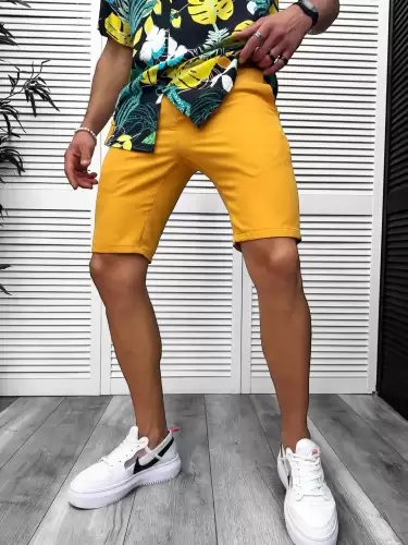 Pantaloni scurti casual  mustar 13058 D2-1.2