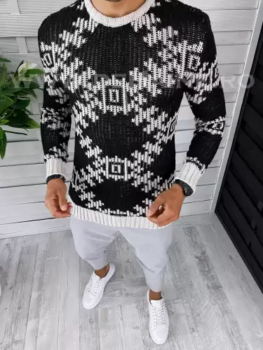 Pulover barbati gros slim fit bej T3623 U2