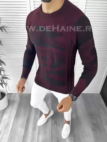 Pulover barbati gros slim fit grena ZR T3633 i13-3.3