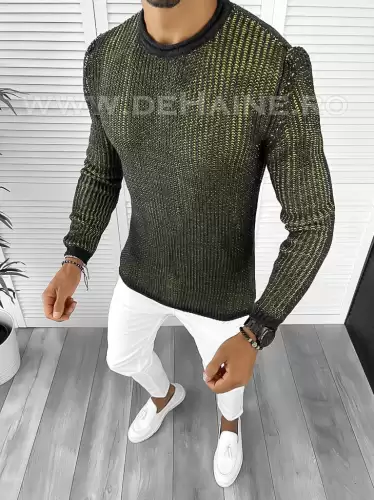 Pulover barbati gros  slim fit gri T3544 P18-4.3