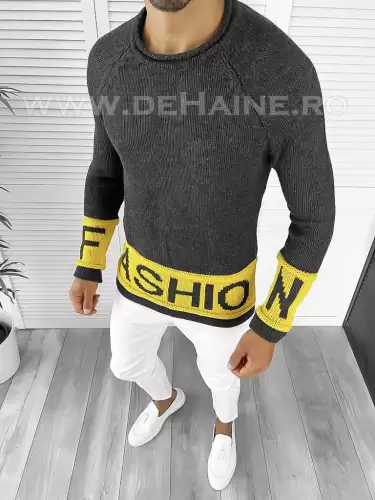 Pulover barbati gros slim fit gri ZR T3580  i6-5.1