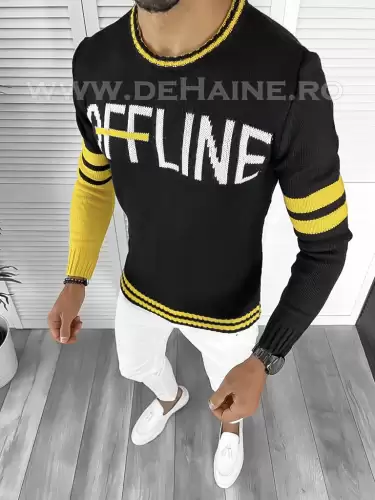 Pulover barbati gros slim fit negru ZR T3609 P20-5.2