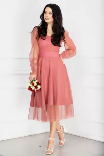 Rochie eleganta din lurex rose in clos
