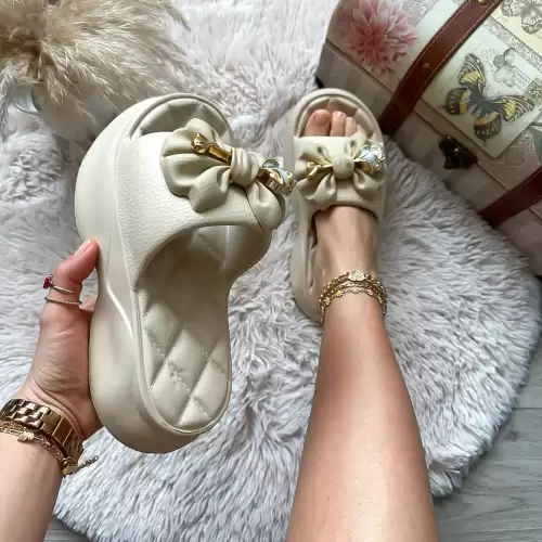 Saboti Papuci dama Crem XF42