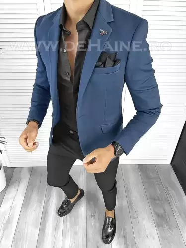 Sacou barbati bleumarin slim fit B8340 Z7