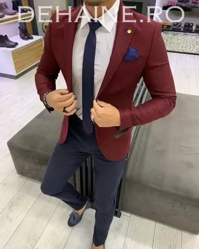 Sacou barbati grena slim fit ZR A3924  104