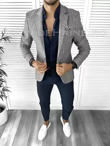Sacou barbati in carouri slim fit B4976  i2-5.2