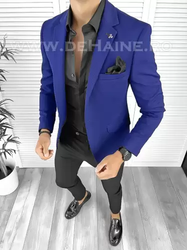 Sacou barbati slim fit bleumarin B8338 105